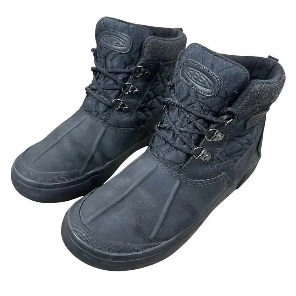 KEEN Women's 7 US Black Waterproof Duck‎ Boots Insulated Winter Warm